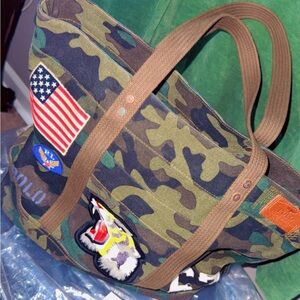 Polo by Ralph Lauren Camouflage Tote Bag with Patches
